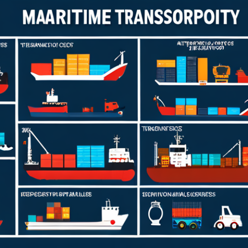 **Image Prompt for Maritime Transportation**: "An infographic illustrating the importance of maritime transportation in the global economy, highlighting its cost-effectiveness and ability to transport large volumes of goods, with visuals of cargo ships and various types of goods like agriculture, industrial products, and consumer items."